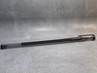 Sleek Black Pen With Transparent Barrel And Metal Clip On Gray Background 3d model