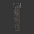 Arched Furniture Panel With Gray Textured Frame And Orange Geometric Design