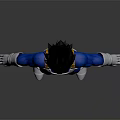 Vegeta Action Figure With Blue White Suit Black Spiky Hair Standing Pose
