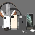 Modern Mobile Phone Apple Phone Apple Headset 3d model