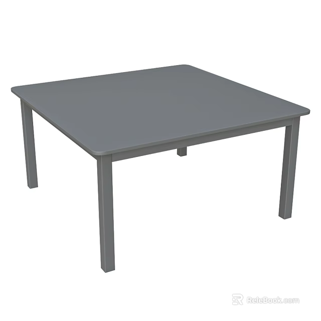 Gray Square Dining Table With Simple Design For Modern Home Interior 3d model