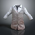 Vintage Worn Layered Shirt And Vest In Classic Workwear Design Style