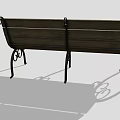Wooden Slatted Outdoor Bench With Black Metal Legs Classic Design For Garden Patio