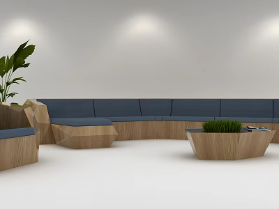 Modern shaped sofa sofa 3d model
