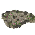 Serene Garden Water Feature With Colorful Koi Fish Purple Water Lilies And Smooth Rocks