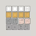 Switch socket panel combination 3d model