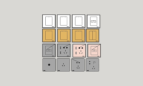 Switch socket panel combination 3d model