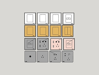 Switch socket panel combination 3d model