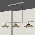 Modern Three Pendant Lights With White Shades For Kitchen Interior Design 3d model