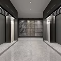 Modern Showroom With Marble Display Panels Polished Stone Floor And Recessed Lighting