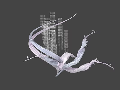Modern Sculpture Carving With Flowing Curves And Urban Design Elements 3d model
