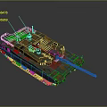 Military Tank With Camouflage Paint Scheme Long Gun Barrel Metal Tracks And Detailed Design