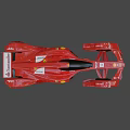 Red Ferrari Futuristic Racing Car With Aerodynamic Design And Shell Logo