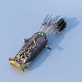 Decorative Leather Quiver With Arrows And Intricate Gold Black Patterns