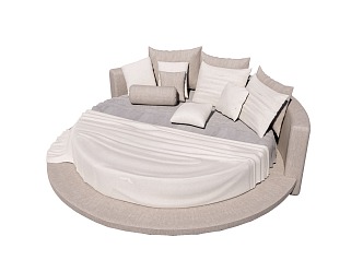 Modern Round Bed 3d model