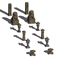 Traditional Outdoor Lights With Decorative Stone Pillar Lion Head And Various Height Designs