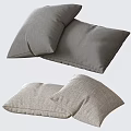 Soft Gray and Beige Textured Fabric Pillows Set of Two for Living Room Decor