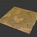 Modern Decorative Pink Map Wall Art With Intricate Terrain And Mountain Patterns
