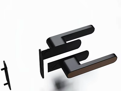 Modern Black Door Handle With Sleek Design For Contemporary Home Interiors 3d model