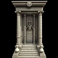 Ancient Architecture Structure With Columns Statue Steps And Intricate Carved Details 3d model