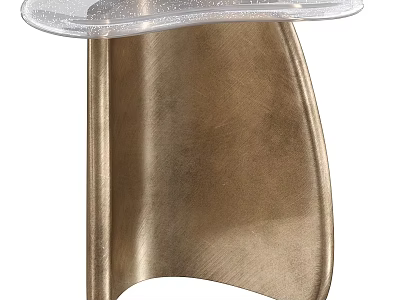 Contemporary Style Dining Table With Transparent Acrylic Top And Polished Brass Metal Base Design 3d model