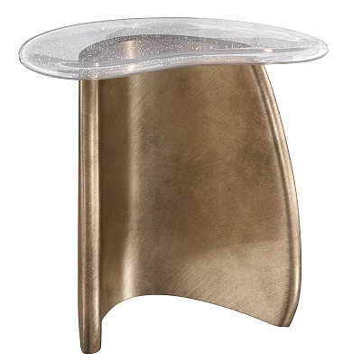 Contemporary Style Dining Table With Transparent Acrylic Top And Polished Brass Metal Base Design 3d model