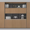 Modern Wooden Bookcase With Shelves Books Decorative Items And Small Plant