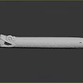 White Carved Traditional Weapon With Intricate Patterns And Long Cylindrical Design 3d model