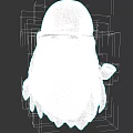 3D Bearded Character Head Model With Long Light Brown Beard And Pipe