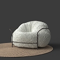 White Lint Leisure Sofa 3d model