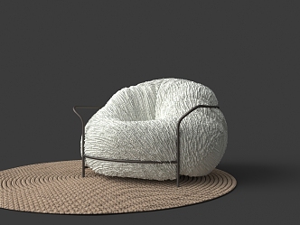 White Lint Leisure Sofa 3d model