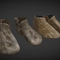 Four Pairs Of Vintage Distressed Leather Short Boots In Multicolor Styles
