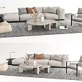 Modern Sofa Coffee Table Combination Multi-person Sofa Leisure Chair Lazy Sofa 3d model
