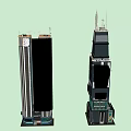 Future Architecture Featuring Two Tall Modern Futuristic Buildings With Innovative Design