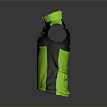 Neon Green And Black Vest Design With Front Zipper Logos And Text Details