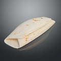 Folded Tortilla Wrap With Light Brown Toasted Spots And Soft Texture