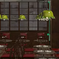 Elegant Restaurant Interior with Wooden Walls White Curtains and Benches