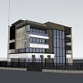 Modern Detached Villa Exterior With Glass Facade And Wooden Accents Surrounded by Trees