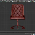 Gray Tufted Office Chair With Diamond Pattern Armrests And Black Casters