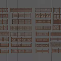 Various Wooden Fence Designs Featuring Different Styles And Patterns On 3d model