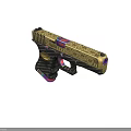 Decorative Gun Featuring Gold Engraved Design Carbon Fiber Grip And CS Logo