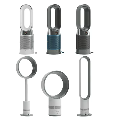 Modern Bladeless Air Conditioner Fans With Various Colors And Standing Design 3d model