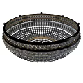 Tech Exhibition Hall Contemporary Lighting Installation With Multi Layer Transparent Beads And Black Frame