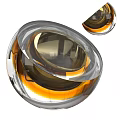 Modern Decorative Ornament Set With Transparent Golden Spherical Shiny Glass Pieces