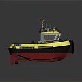 Wooden Boat Featuring Yellow Red Hull Cabin Deck With Railing Lifebuoy And Number 42312