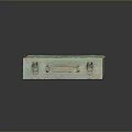 Vintage Light Green Metal Storage Box With Handle And Open Lid