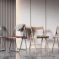 Modern Leisure Chairs With Metal And Wooden Frames Blanket Accents On Marble Floor