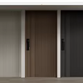 Modern Security Doors Featuring Vertical Striped Design Multiple Colors And Secure Locks 3d model