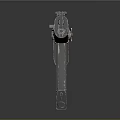 Classic Assault Rifle With Wooden Stock Red Grip And Metal Body Design