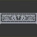 Elegant White Decorative Fence Panel With Intricate Carved Ornate Scroll Patterns 3d model